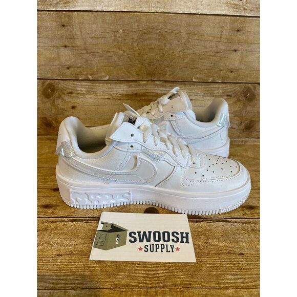 NIke Air Force 1 Fontanka Women's Size 5 White/White-White-White DQ5021-100 - Picture 5 of 8